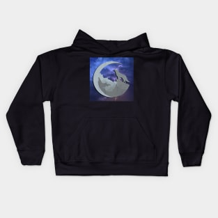 Wolf Howling: Stormy night Graphic Art Wolves Design Spiritual Gifts Kids Hoodie